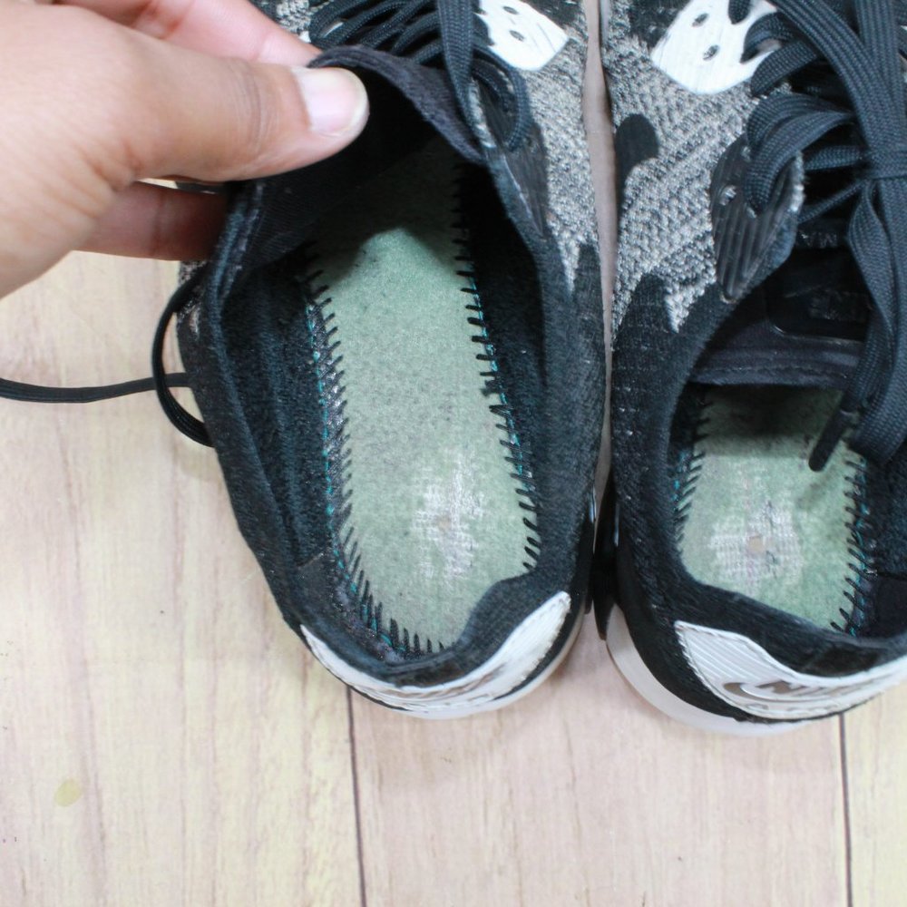 *Nike Air Max Black Flyknit Lace-up Low Top Athletic Sneakers Shoes Size - Picture 8 of 9